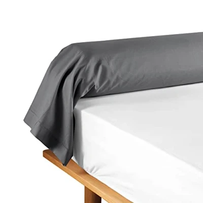 Afbeelding van douceur d&#039;intérieur, Kussensloop voor nekrol, 85 x 185 cm, Lina, antraciet, 100% katoen