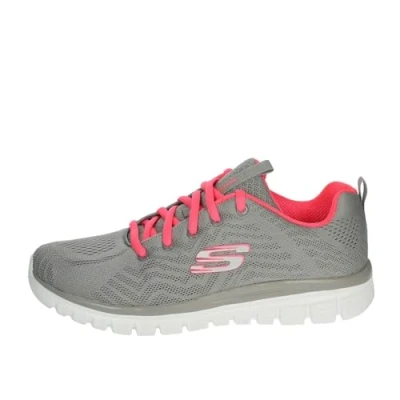 Image de Skechers Femme Baskets Graceful Get Connected, Grey Gray Mesh Coral Trim Gycl, 41 EU