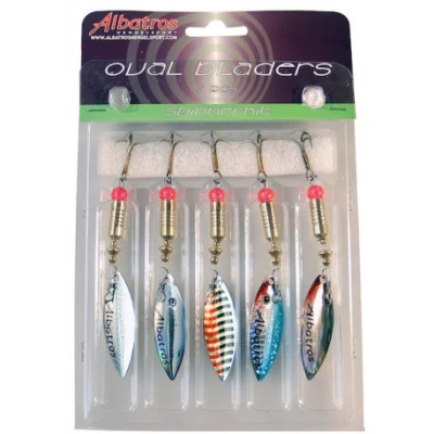 Afbeelding van Albatros Spinnerset Ovale Blinkers Spinners 10 g Blauw Zwart Wit 5 stuks Roofvis 4