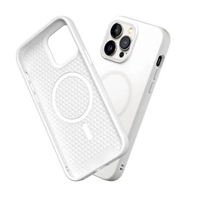 Afbeelding van RHINOSHIELD Hoesje compatibel met [iPhone 14 Pro Max] SolidSuit Magsafe dunne hoes schokabsorberende technologie en premium matte afwerking klassiek wit