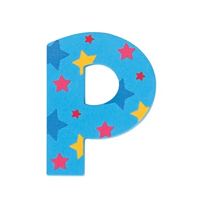 Afbeelding van Decoratieletter P Hout 7cm Blauw
