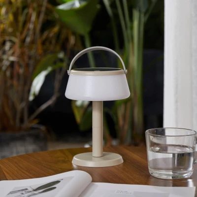Afbeelding van Lindby LED tafellamp Mikkel, beige, dimbaar, 7 cm