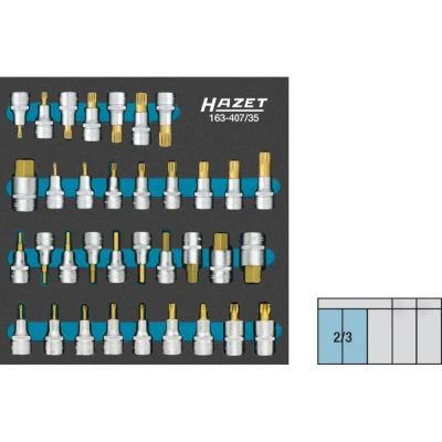 Afbeelding van HAZET 163 407/35 Dopsleutel bitinzetset 1/2 (12.5 mm) 35 delig