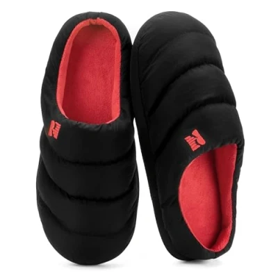 Afbeelding van RockDove Kampeerschoenen van veren met traagschuim voor heren, Zwart/Rood