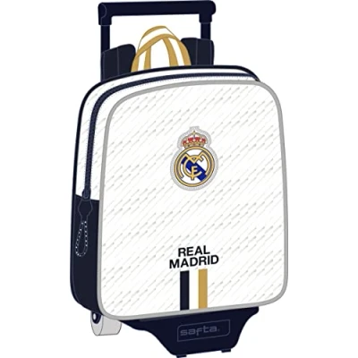 Afbeelding van Schoolrugzak met Wielen Real Madrid C.F. Wit 22 x 27 10 cm