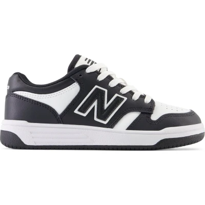 Afbeelding van New Balance JongensMeisjes 480 sneaker met leren details in de kleur Zwart, maat: 34,5