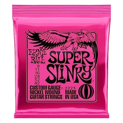 Afbeelding van Ernie Ball Super Slinky 2223 Gitaarsnaren voor elektrisch gitaar .009 .042