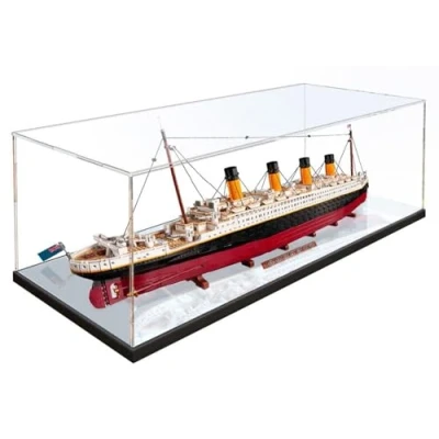 Afbeelding van Acryl vitrine compatibel met Lego 10294 model Titanic, doos transparant stofdicht (alleen displaydoos) A, 3 mm