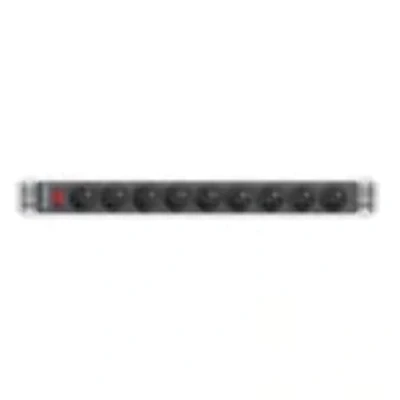Afbeelding van Lanberg PDU 09E 0300 BK Stroomverdelingseenheid (PDU) 9 AC uitgangen 1U, UPS accessoires