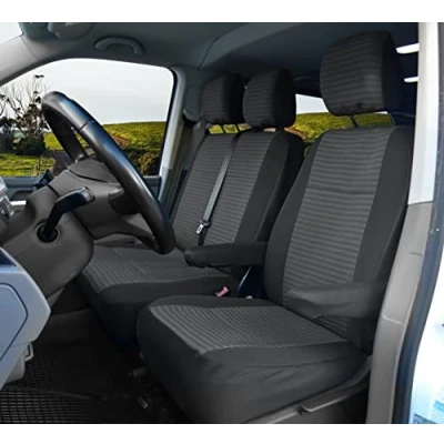 Afbeelding van Stoelhoezen van stof, speciaal ontworpen voor VW T6 Transporter/Caravelle/Multivan vanaf 2015/19 LUX