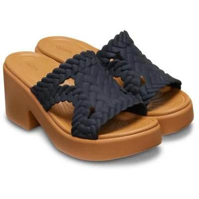 Afbeelding van Crocs Brooklyn Damessandalen met hak, Zwart geweven, 38/39 EU