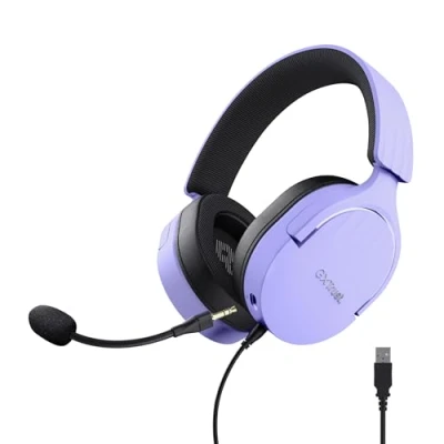Afbeelding van Trust GXT 490 Fayzo Gaming Headset 7.1 surround sound geschikt voor PC/PS4/PS5 USB RGB verlichting Paars