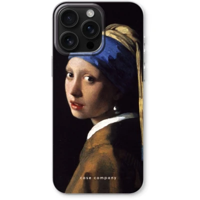 Afbeelding van Case Company® hoesje geschikt voor iPhone 16 Pro Max The Pearl Earring Soft Cover Telefoonhoesje Bescherming aan alle Kanten en Schermrand