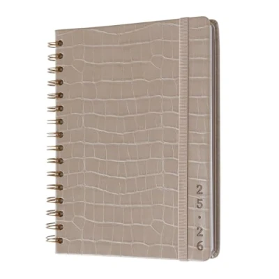 Afbeelding van Kokonote Agenda Semainier 2025 2026 Caiman Gray, Simili Cuir Scolaire 2024 Lycée ou Étudiant, Weekly Planner