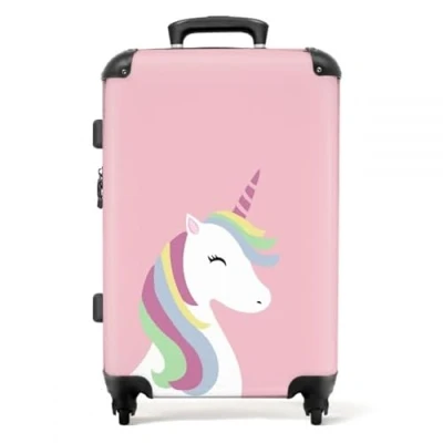 Afbeelding van NoBoringSuitcases.com® Kindertrolley meisjes met Eenhoorn Koffer kinderen 20 kg bagage
