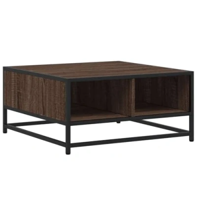 Image de vidaXL Table basse chêne marron 60,5x60,5x30cm bois d&#039;ingénierie/métal848768