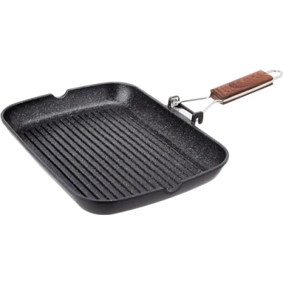 Afbeelding van WECOOK! Ecochef Titan Inductie grillpan, gestreept, 34 x 24 cm, 5 lagen, Quantanium, milieuvriendelijk, PFOA vrij, gesmeed aluminium, mm, roestvrijstalen handgreep