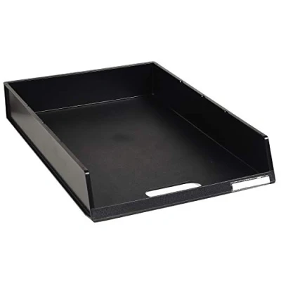 Afbeelding van Exacompta Ref. 11014D set van 6 brievenbakken C4 afmetingen 34,5x24,6x5,9 cm voor documenten in plus formaat 15 mm schuine rand kleur zwart