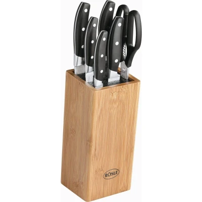 Afbeelding van Rösle Keuken Messenblok met 7 Messen Brown / Bamboo