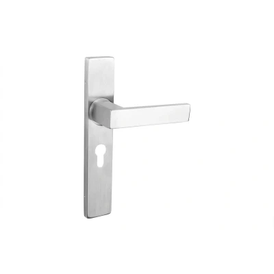 Afbeelding van Lavuzo deurkruk Imperio RVS met rechthoekig schild PC55 Per set