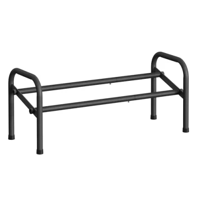 Afbeelding van SONGMICS schoenenrek, 1 niveau, metalen rek, verstelbaar, vrijstaand voor hal, garderobe, entree, inktzwart LMR019B01