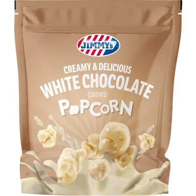 Afbeelding van 12x Jimmy&#039;s Popcorn Witte Chocolade 120 gr