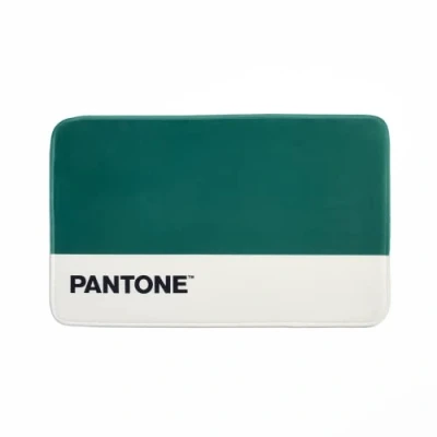 Afbeelding van Pantone™ Antislip badmat van traagschuim, absorberend en zacht met rubberen achterkant, wasbare mat, ook ideaal als modern woonkamertapijt woonkamertapijt, 80 x 50 cm, groen