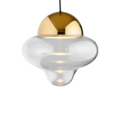 Afbeelding van Hanglamp Nutty XL, helder/goudkleurig, Ø 30 cm, glas