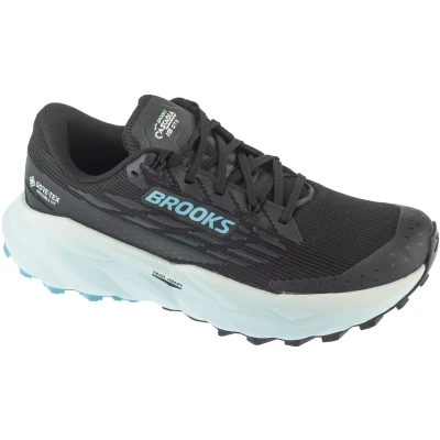 Afbeelding van Brooks Cascadia 19 GTX Trail hardloopschoenen, Dames, Maat: 37.5, Black ebony blue flower Schoenen