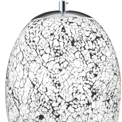 Afbeelding van Witte chroom hanglamp Crackle