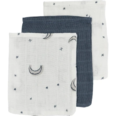 Afbeelding van Meyco Washandjes Moon Indigo 3 pack