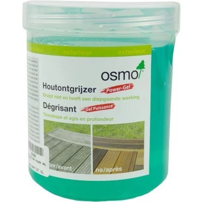 Afbeelding van Osmo Power Gel Houtontgrijzer 0.5 Liter Ontgrijzer Douglas hout &amp; Hardhout voor al het Buitenhout Teak Reiniger