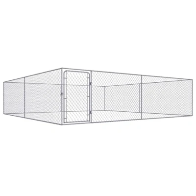 Afbeelding van vidaXL Hondenkennel voor buiten 4x4x1 m gegalvaniseerd staal