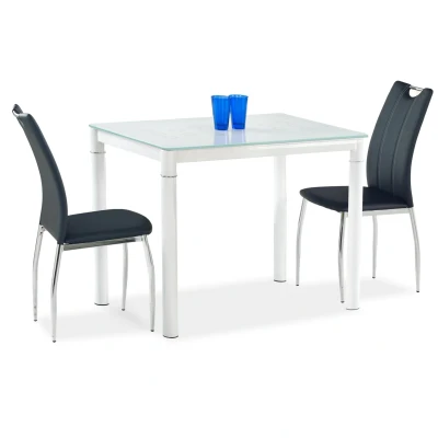 Afbeelding van Glazen eettafel Argus 100 cm breed in milky wit