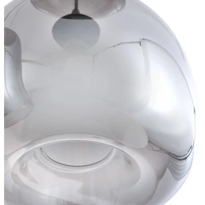 Afbeelding van Hanglamp Lindby Marla, rond, glas, rookgrijs, 50 cm