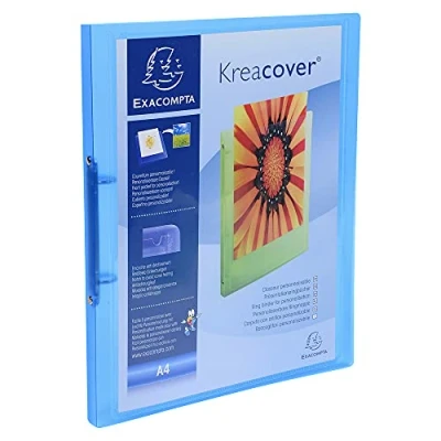 Afbeelding van Exaclair Personaliseerbare ringmap Kreacover 2 ringen 15 mm, geassorteerde kleuren panoramaringbanden