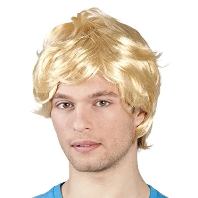 Afbeelding van Boland Pruik Tyler Blond Steil Kort Mannen 60&#039;s &amp; 70&#039;s Hippie Flower Power