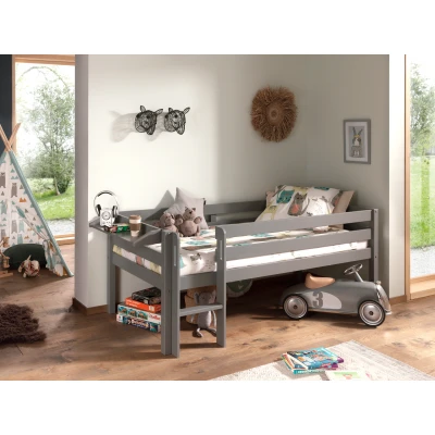 Afbeelding van LUCEVI Pino Halfhoogslaper H85CM + Ladder Hangplank Grijs 90x200 cm