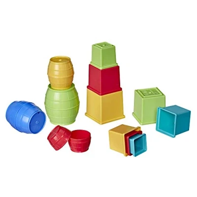 Afbeelding van Playskool Vaten en blokken om te stapelen in elkaar steken babyspeelgoed voor ontwaken eerste leeftijd, exclusief op Amazon