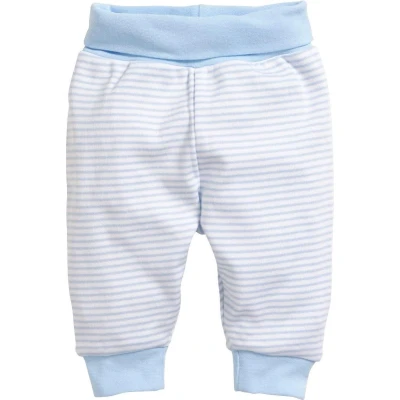 Afbeelding van Schnizler Baby Pompbroek Interlock Ringel Leggings, Blauw (White/Blue 117), Prematuur (maat fabrikant: 44), Unisex Baby,