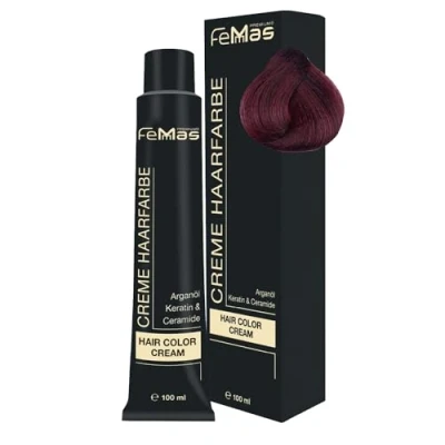 Afbeelding van Femmas (5.56) Haarverf Lichtbruin Mahonie Rood 100ml