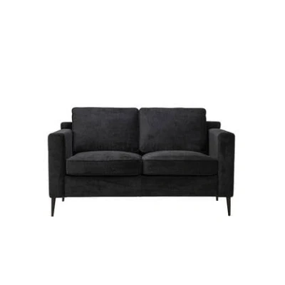 Afbeelding van Bronx71® Scandinavische bank 2 zits Orlando stof gemêleerd zwart