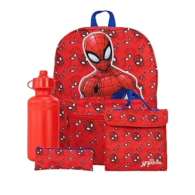 Afbeelding van Marvel Rugzak Spiderman rugzak, fles, lunchtas en pennenetui schooltas Rood,