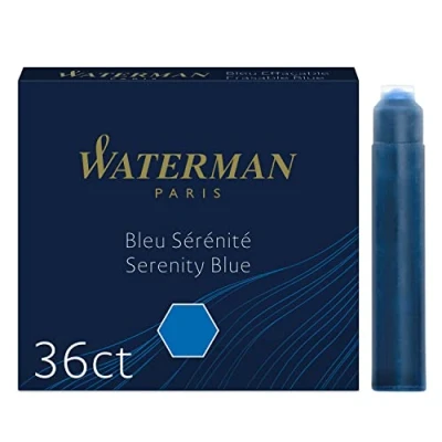 Afbeelding van Waterman inktpatronen Standard, blauw (Serenity), blister van 36 stuks inktpatroon