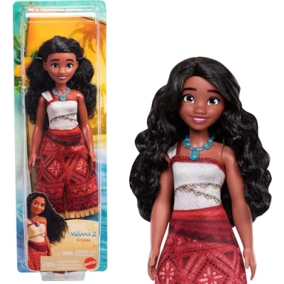 Afbeelding van Mattel Disney Moana 2 pop met accessoires, afneembare outfit halsketting en enkelband, geïnspireerd op de film