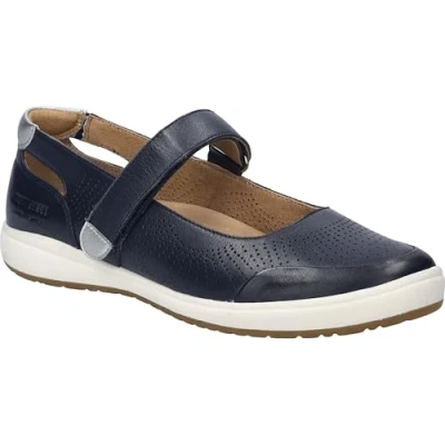 Afbeelding van Josef Seibel Caren Ballerina&#039;s met enkelbandjes, Dames, Maat: 41, Indigo kombi Leer
