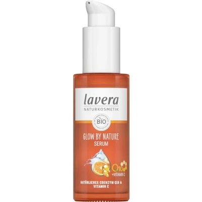 Afbeelding van lavera GLOW BY NATURE Serum natuurlijke cosmetica veganistisch Q10 &amp; Vitamine C hydraterend anti rimpel revitaliserend stevige huid PETA gecertificeerd 1 x 30 ml