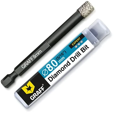 Afbeelding van GRAFF diamantboor, tegelboor, 8 mm, keramiek, tegels, tegels met zeskantschacht Е6.3