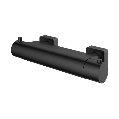 Afbeelding van HotBath Gal Thermostatische Douchemengkraan met 1/2&quot; onderaansluiting Geborsteld Gunmetal PVD GL008BGP