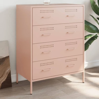 Afbeelding van Dressoir 68x39x89 cm staal roze